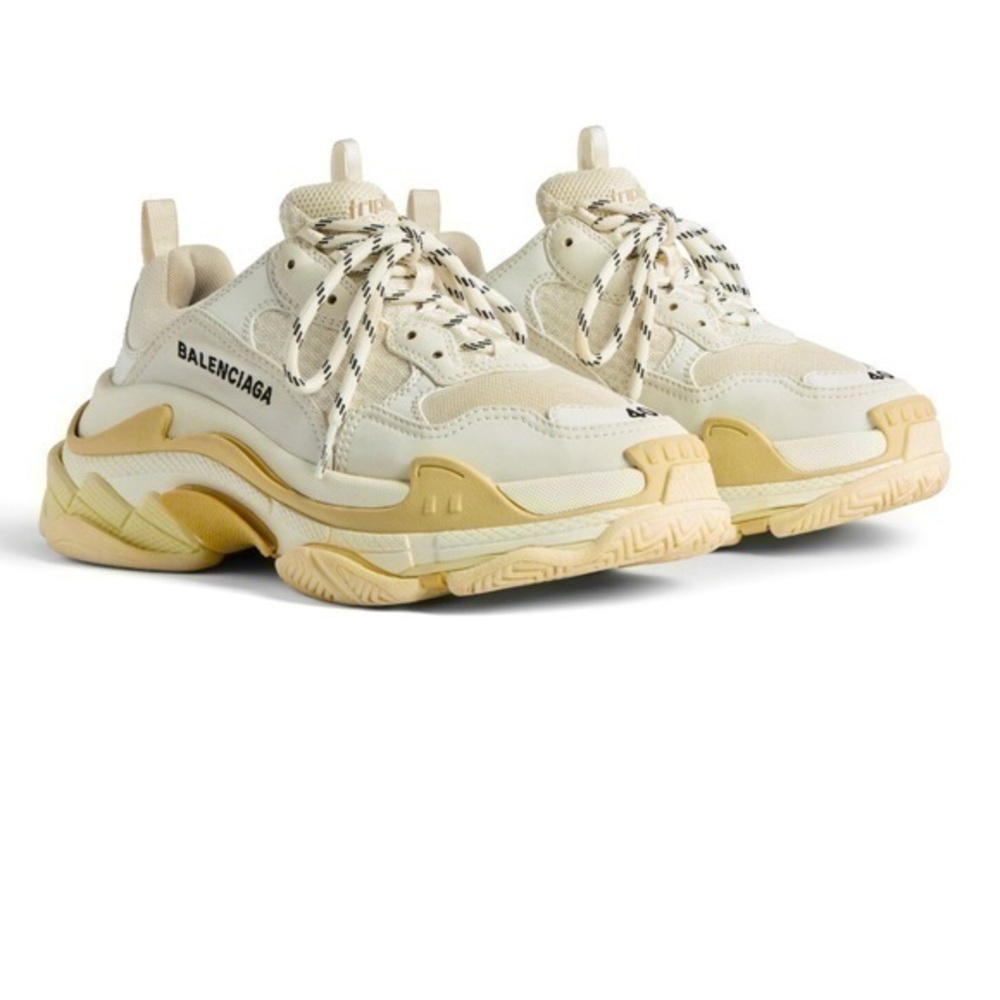 Balenciaga Cream and Tan Women's Sneakers